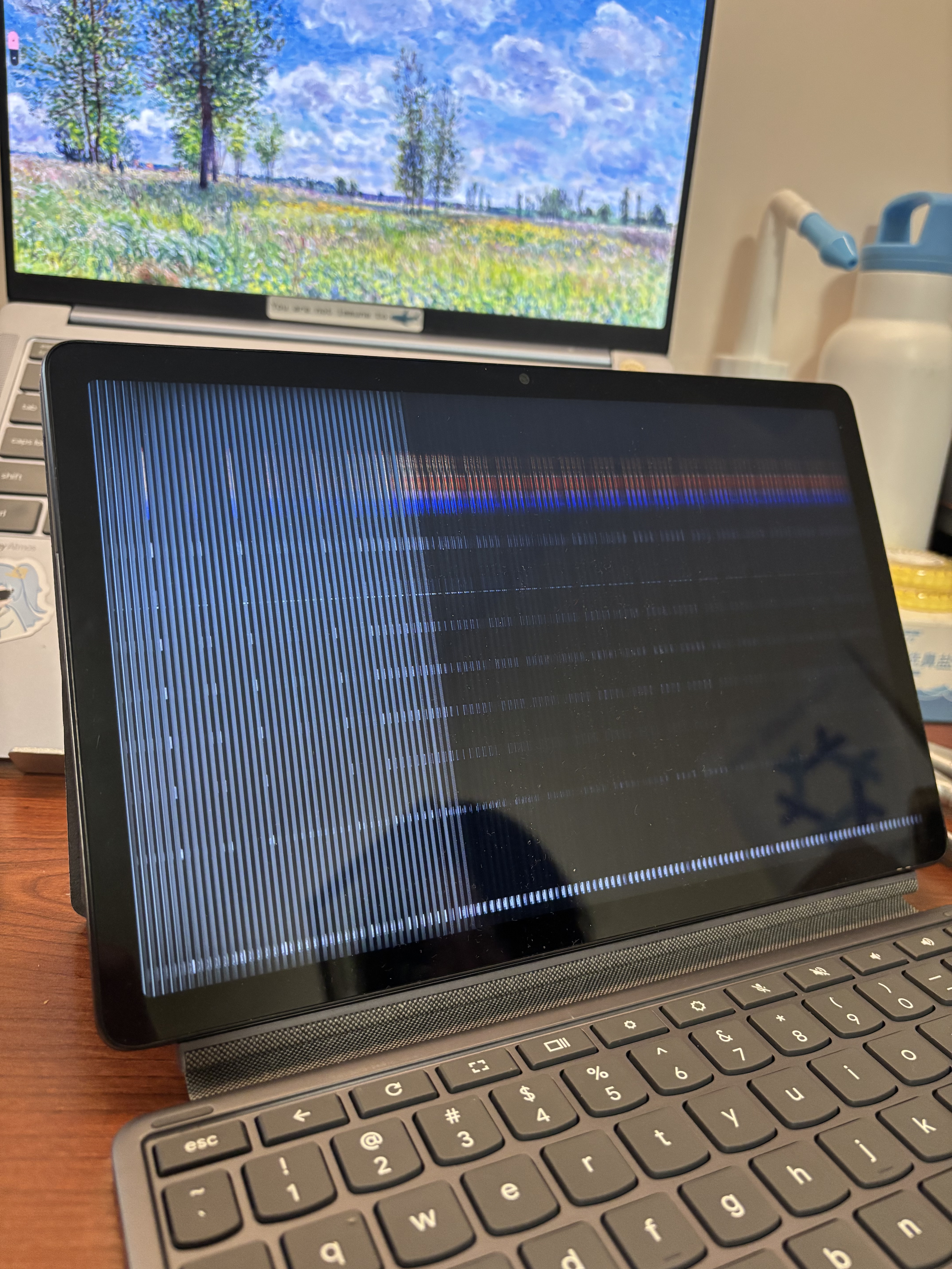 Image of an obviously broken screen that I had misguided faith in